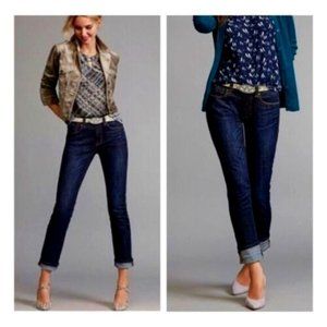 CAbi 3386 High Straight Dark Wash Denim Jeans Size 8